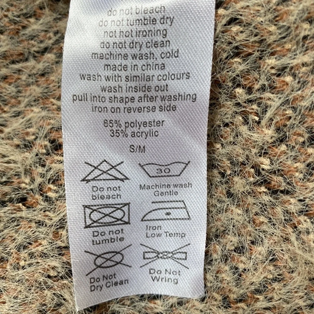 Wanna B Leopard Eyelash Open Cardigan 💗 Tan Brown & Black - Picture 13 of 13